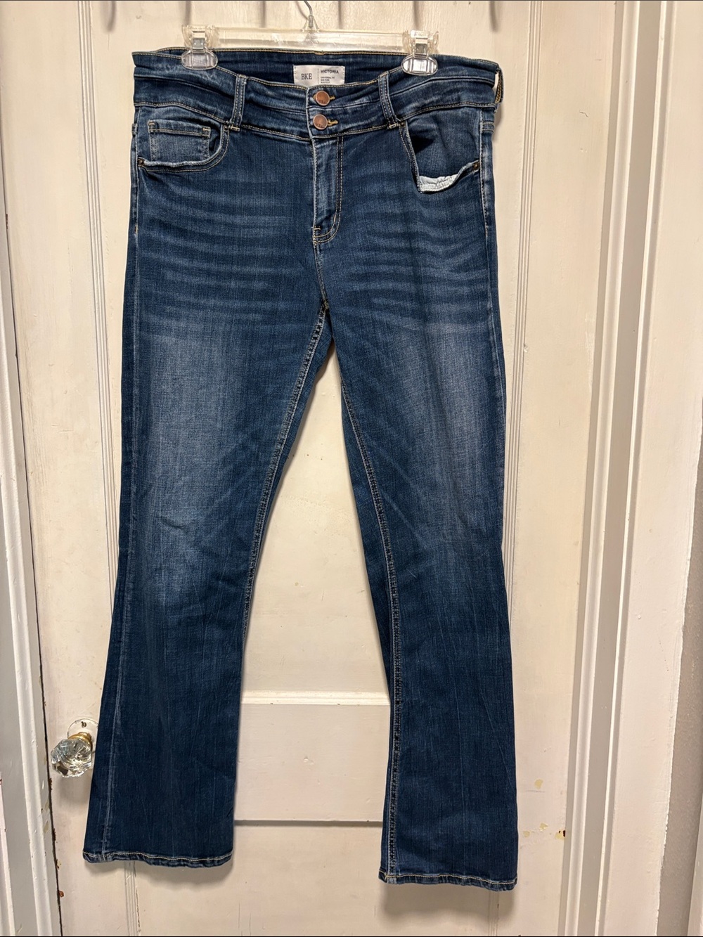 BKE VictoriaDark Blue Mid Rise Western Bootcut Jeans 31 x 33 1/2